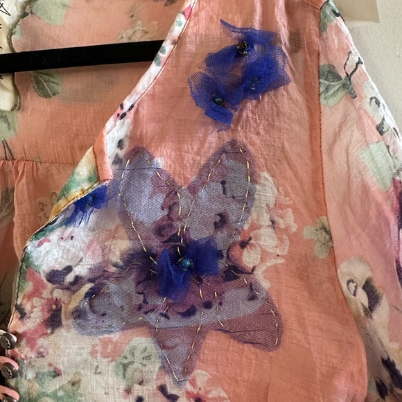 Aratta Silent Journey Long Sleeve Blouse Top Floral Sheer Size XS - Picture 4 of 12